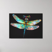 Stained Glass Colorful Dragonfly キャンバスプリント (正面)