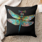 Stained Glass Colorful Dragonfly クッション (ブランケット)