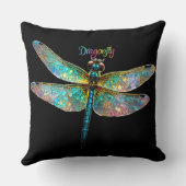 Stained Glass Colorful Dragonfly クッション (裏面)