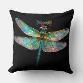 Stained Glass Colorful Dragonfly クッション (正面)