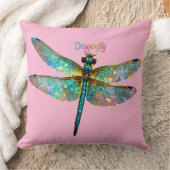 Stained Glass Colorful Dragonfly クッション (ブランケット)