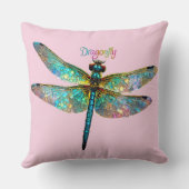 Stained Glass Colorful Dragonfly クッション (裏面)