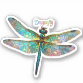 Stained Glass Colorful Dragonfly シール (正面)