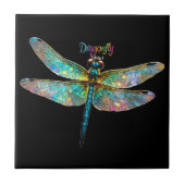Stained Glass Colorful Dragonfly タイル (正面)