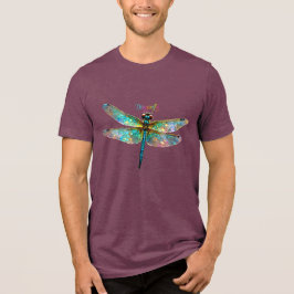 Stained Glass Colorful Dragonfly トライブレンドＴシャツ