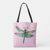 Stained Glass Colorful Dragonfly トートバッグ (裏面)