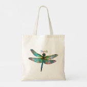 Stained Glass Colorful Dragonfly トートバッグ (裏面)