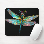 Stained Glass Colorful Dragonfly マウスパッド (マウス)
