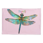 Stained Glass Colorful Dragonfly 枕カバー (裏面)