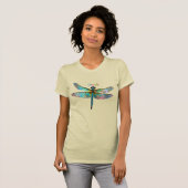 Stained Glass Colorful Dragonfly Tシャツ (正面フル)