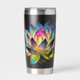 Stained Glass Colorful Lotus Flower  保温保冷タンブラー