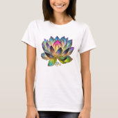 Stained Glass Colorful Lotus Flower Tシャツ (正面)