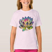 Stained Glass Colorful Lotus Flower  Tシャツ (正面)