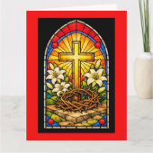 Stained Glass Cross & Lilies カード (正面)