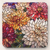 Stained Glass Dahlia Art コースター (正面)
