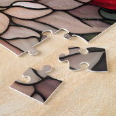 Stained Glass Dahlia Art in Jewel Tones ジグソーパズル (側面)