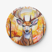 Stained Glass Deer ペーパープレート (正面)