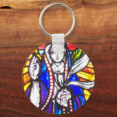 Stained Glass Design with Religious Figure. キーホルダー (正面)