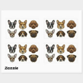 Stained Glass Dog Breed Portraits part 1 長方形シール (シート)