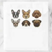Stained Glass Dog Breed Portraits part 1 長方形シール (バッグ)