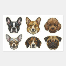 Stained Glass Dog Breed Portraits part 1