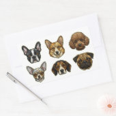 Stained Glass Dog Breed Portraits part 1 長方形シール (封筒)