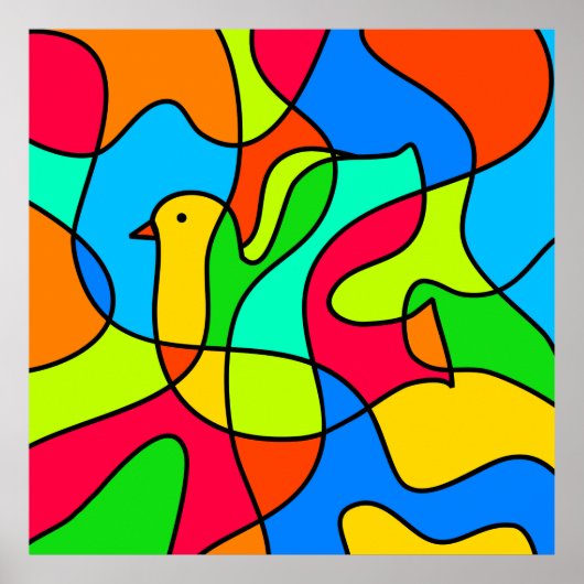 Stained Glass Dove of Peace ポスター (正面)