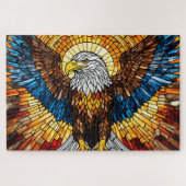 Stained Glass Eagle Jigsaw Puzzle ジグソーパズル (横)