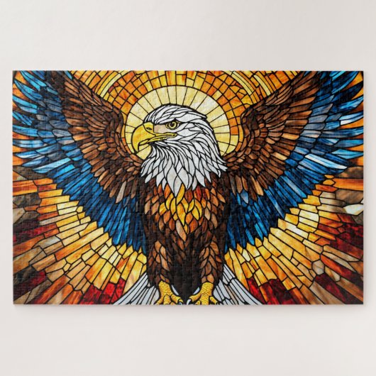 Stained Glass Eagle Jigsaw Puzzle ジグソーパズル (横)