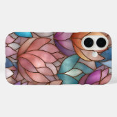 Stained Glass Effect Phone Case Floral Mosaic  Case-Mate iPhoneケース (裏面 (横))