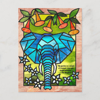 Stained Glass Elephant Postcards シーズンポストカード