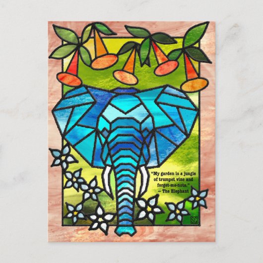 Stained Glass Elephant Postcards シーズンポストカード (正面)
