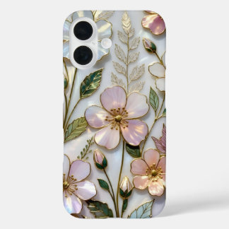 Stained Glass Floral iPhone Case Pastel Flowers 16ケース