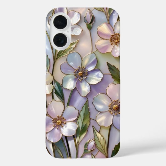 Stained Glass Floral iPhone Case Pastel Lavender Case-Mate iPhoneケース (裏面)