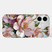 Stained Glass Floral iPhone Case Pink Gold Flower Case-Mate iPhoneケース (裏面 (横))