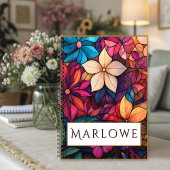 Stained Glass Floral Kaleidoscope of Brilliance ノートブック