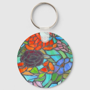 Stained Glass Floral Keychain キーホルダー