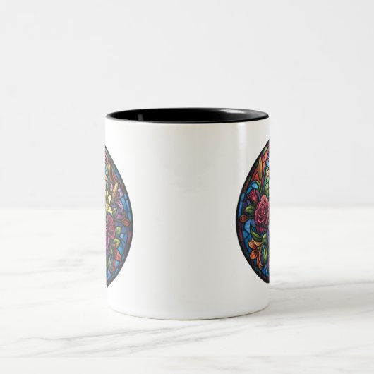Stained Glass Floral Mug ツートーンマグカップ (中央)