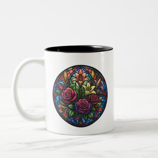 Stained Glass Floral Mug ツートーンマグカップ (左)
