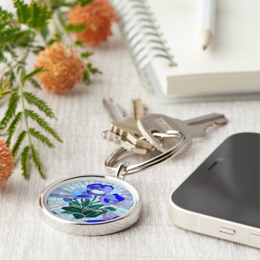 Stained glass flower design  キーホルダー (側面)