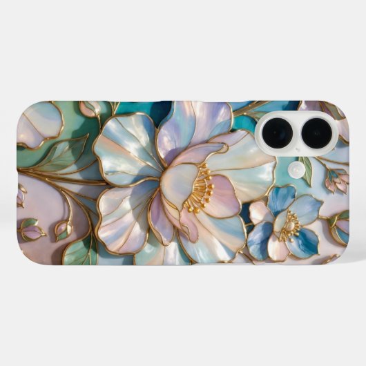Stained Glass Flower iPhone Case Pastel Luxury Case-Mate iPhoneケース (裏面 (横))