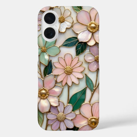 Stained Glass Flower iPhone Case Pink Pastel Case-Mate iPhoneケース (裏面)