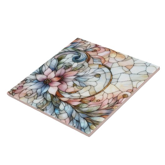 Stained glass flower motive タイル (側面)