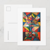 Stained Glass Flower Pot Acrylic Artwork ポストカード (正面/裏面)