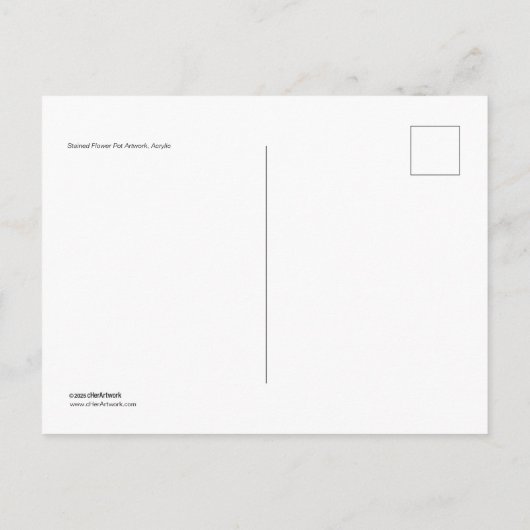 Stained Glass Flower Pot Acrylic Artwork ポストカード (裏面)