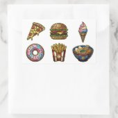 Stained Glass Foodie Stickers 長方形シール (バッグ)