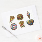 Stained Glass Foodie Stickers 長方形シール (封筒)