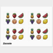 Stained Glass Fruit Medley 長方形シール (シート)
