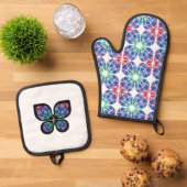 Stained Glass (Fusion - Daylight) 鍋つかみ&鍋敷きセット (トップダウン)