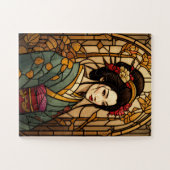 stained glass geisha puzzle ジグソーパズル (横)